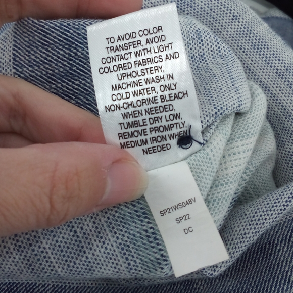 Flag & Anthem Mason Striped SS 100% Cotton Blue Men's Casual Button Down - Picture 7 of 8